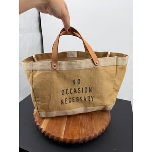 Apolis No Occasion Necessary Market Bag Women OS Tan Jute Leather Handle Tote